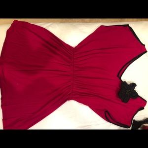 Hot pink mini dress with removable flower pin